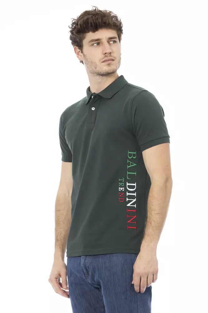 Polo da uomo in cotone verde Baldinini Trend
