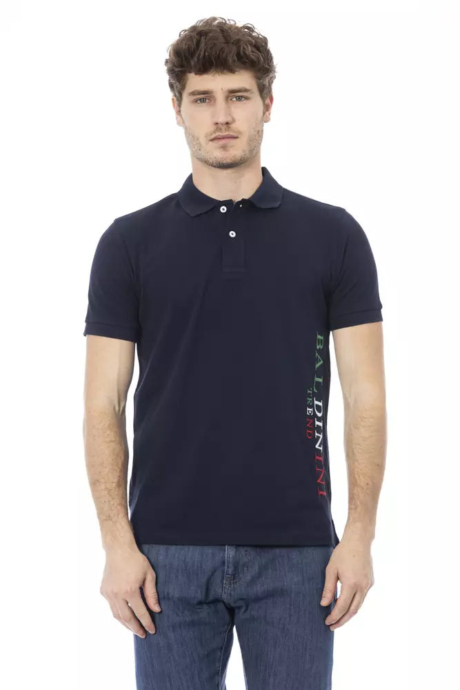 Polo de algodón azul