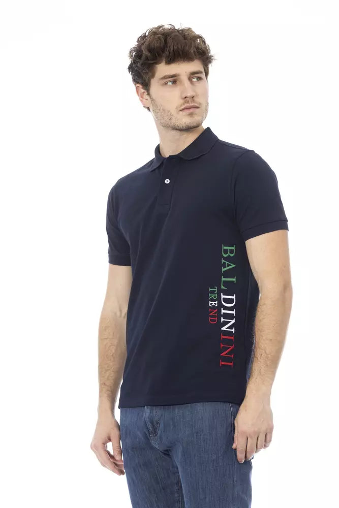 Polo de algodón azul