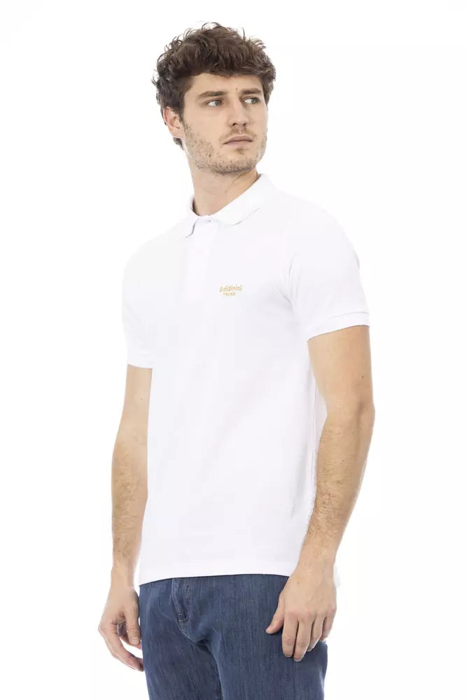 Polo da uomo in cotone bianco Baldinini Trend