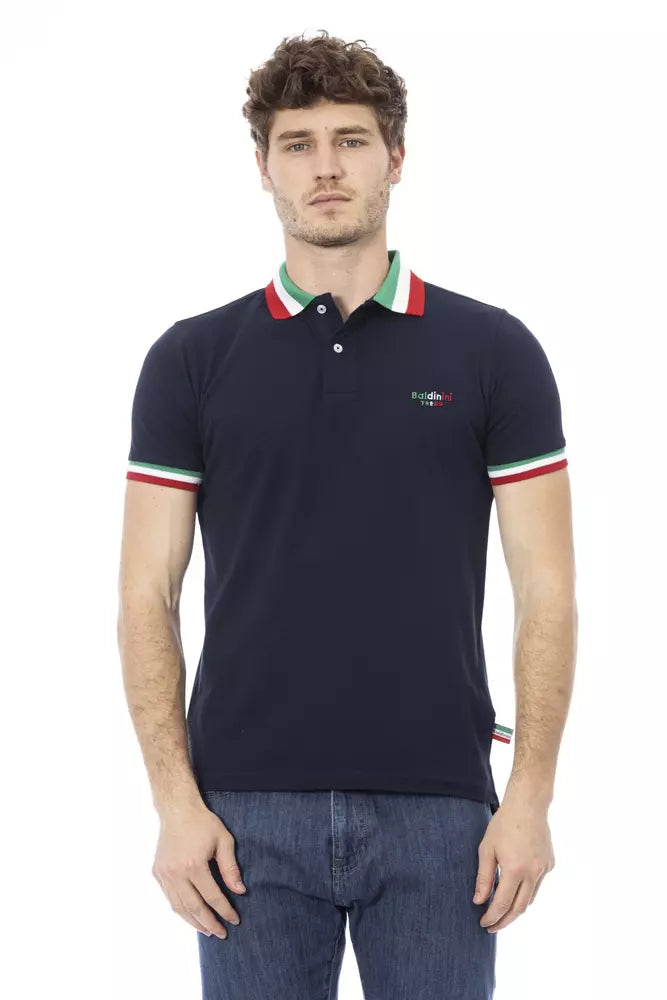 Polo de algodón azul