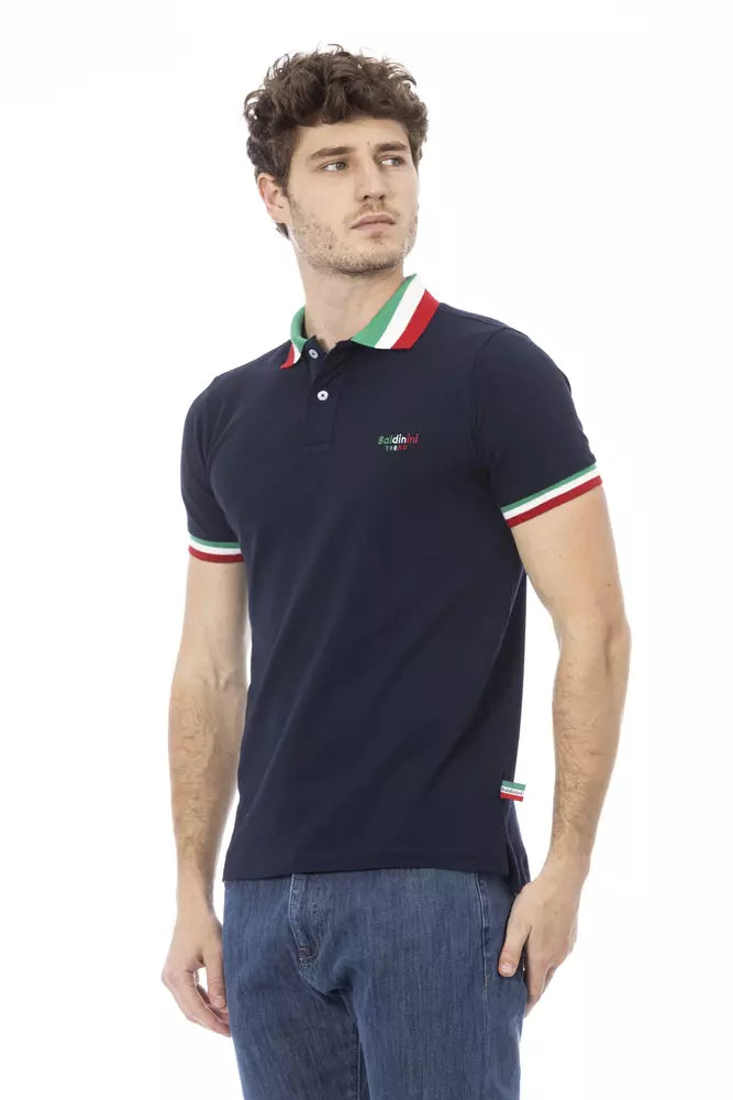 Polo de algodón azul
