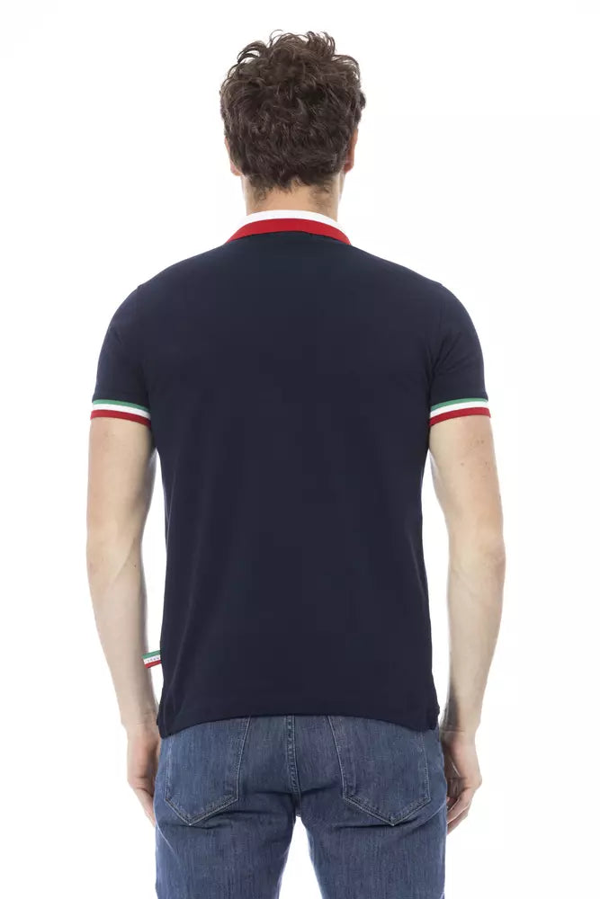 Polo de algodón azul