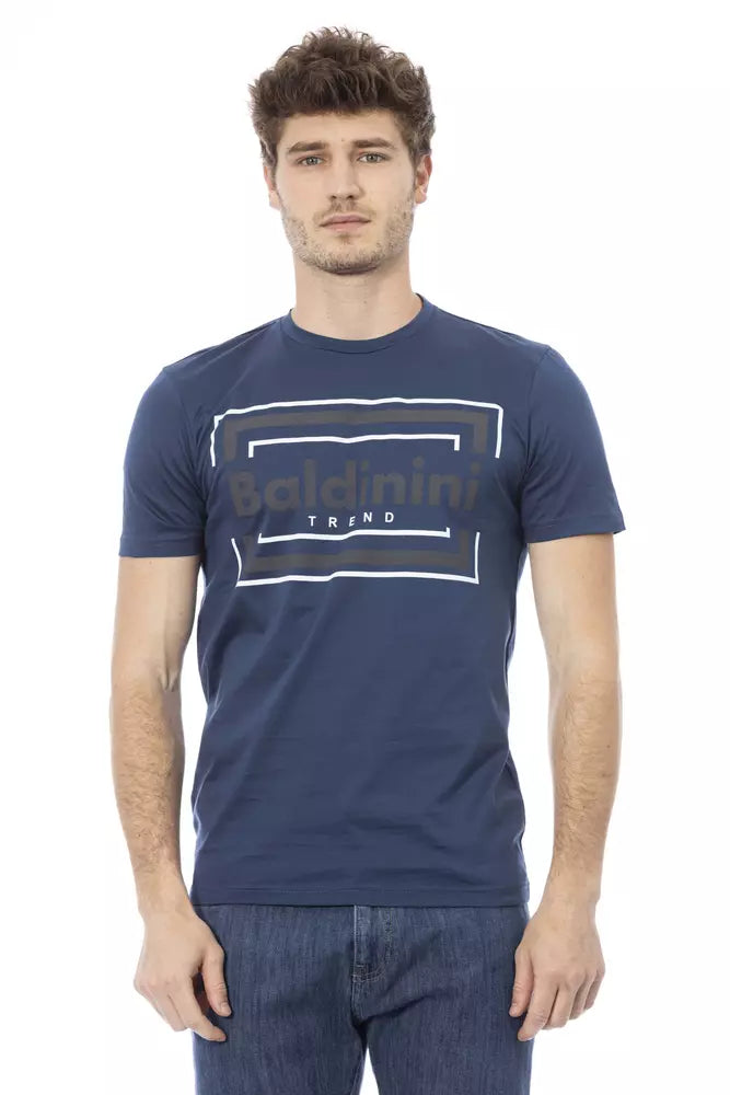 T-shirt pour homme en coton bleu Baldinini Trend