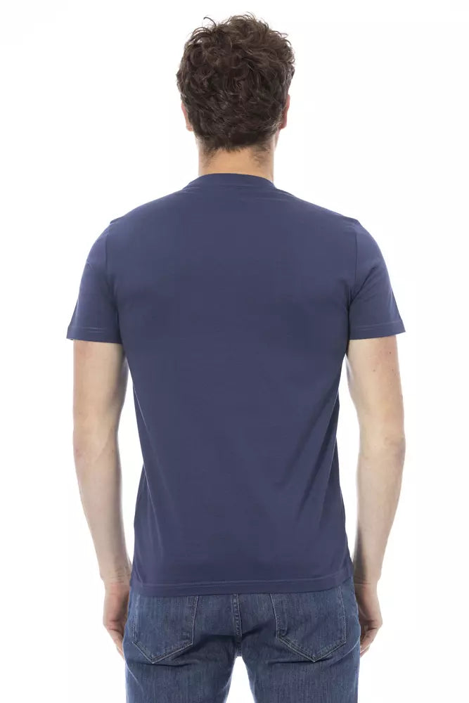 Camiseta de algodón azul