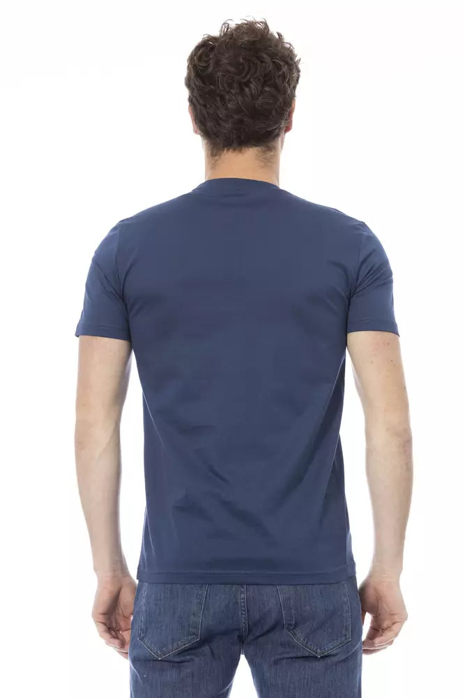 T-shirt pour homme en coton bleu Baldinini Trend