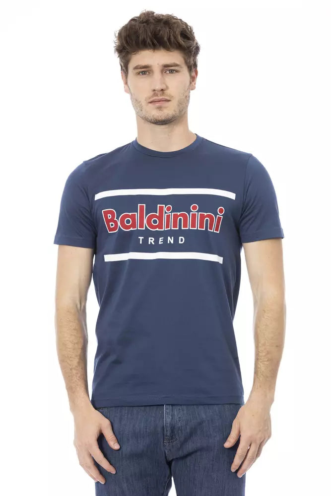 T-shirt pour homme en coton bleu Baldinini Trend