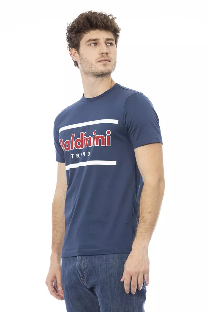 T-shirt pour homme en coton bleu Baldinini Trend