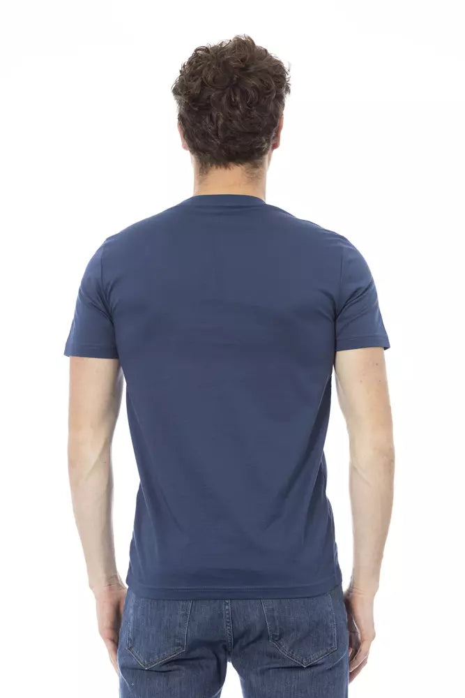 T-shirt pour homme en coton bleu Baldinini Trend