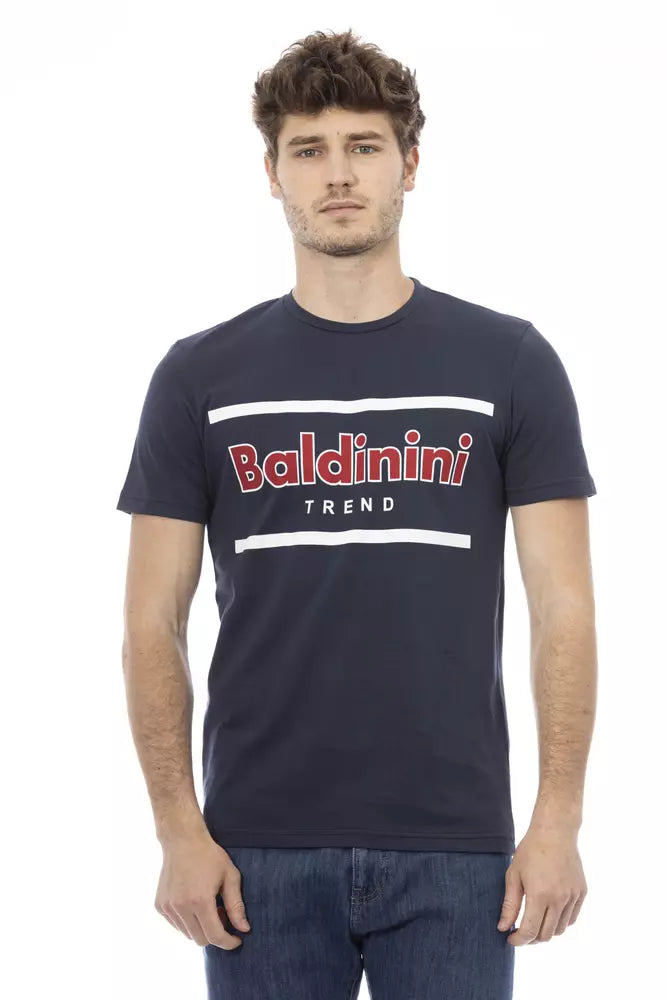 T-shirt pour homme en coton bleu Baldinini Trend