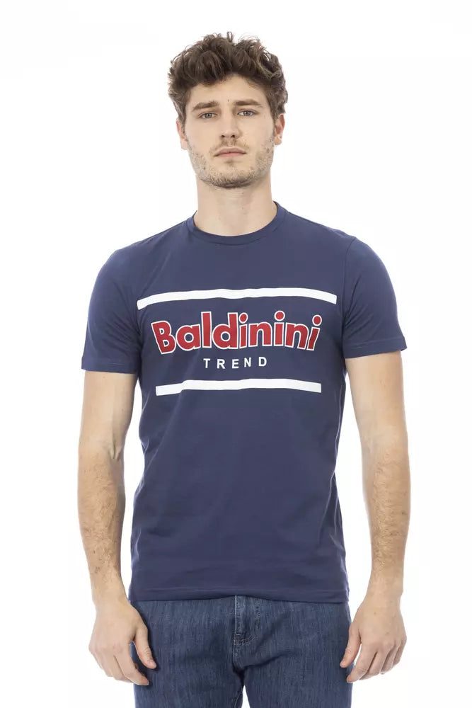T-shirt pour homme en coton bleu Baldinini Trend