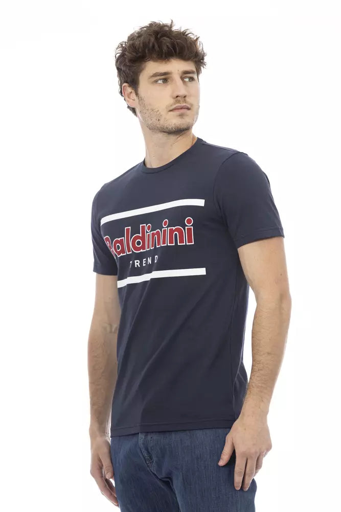 T-shirt pour homme en coton bleu Baldinini Trend