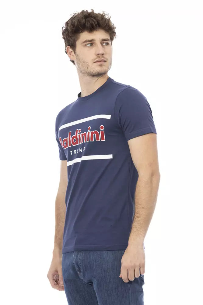 T-shirt pour homme en coton bleu Baldinini Trend