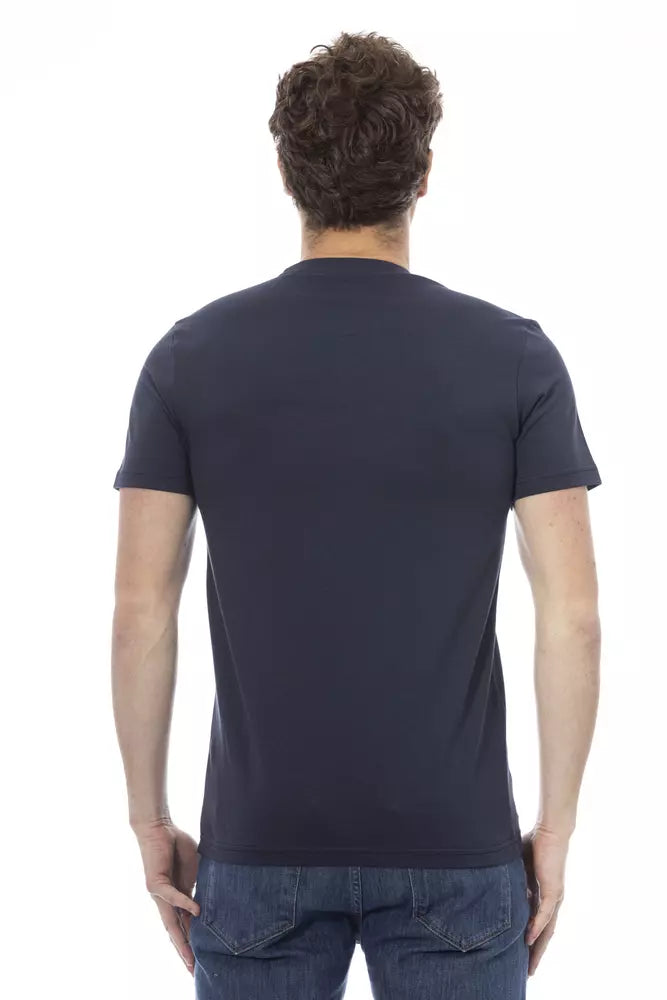 T-shirt pour homme en coton bleu Baldinini Trend