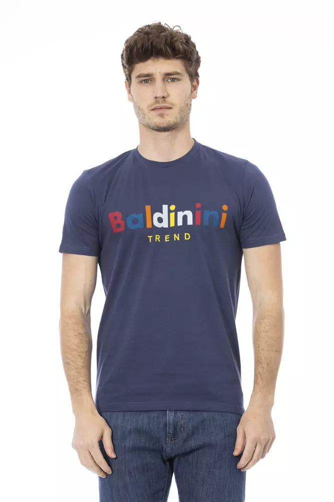 Camiseta de algodón azul