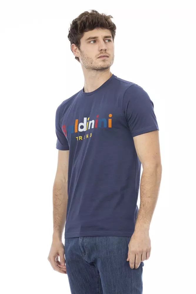 Camiseta de algodón azul