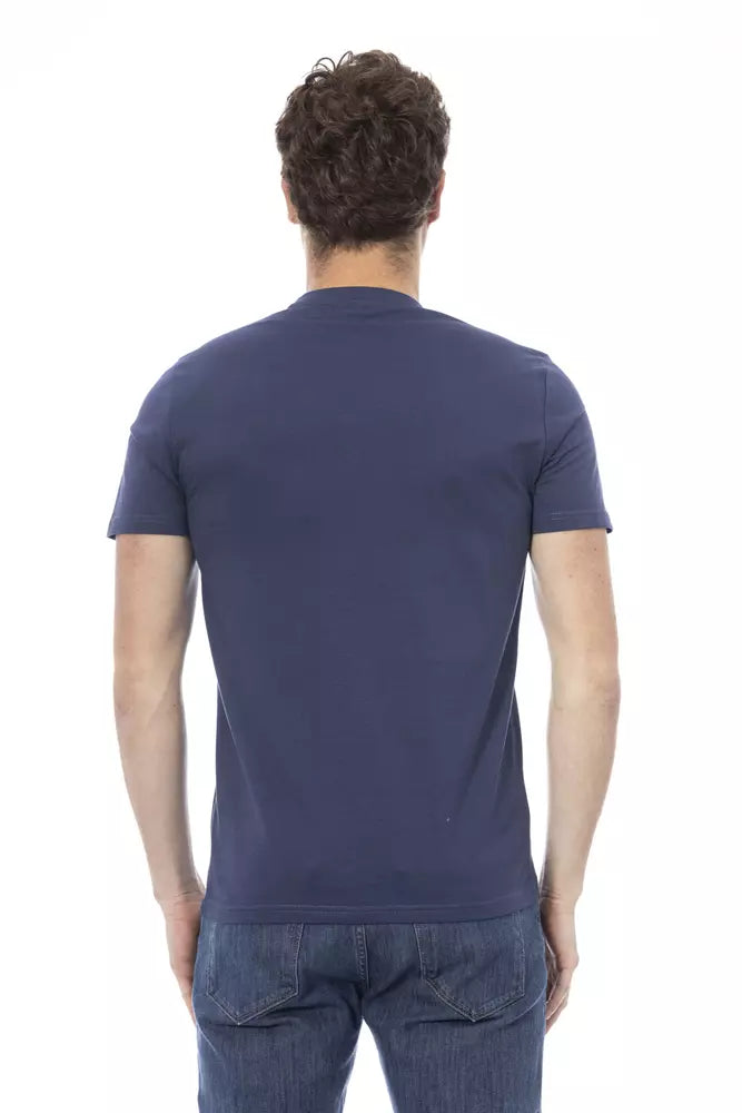 Camiseta de algodón azul