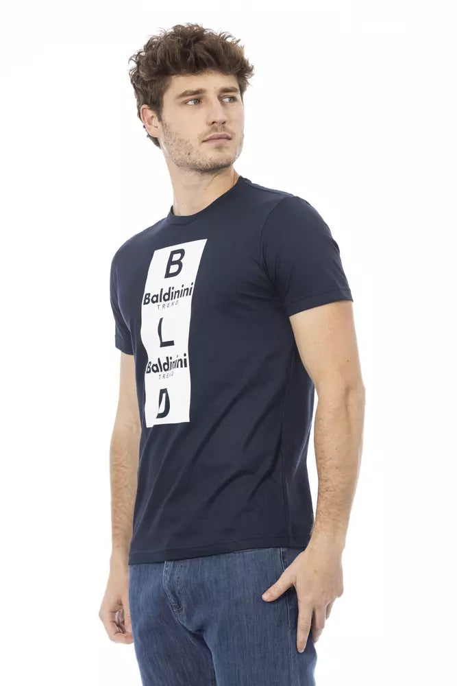 T-shirt pour homme en coton bleu Baldinini Trend