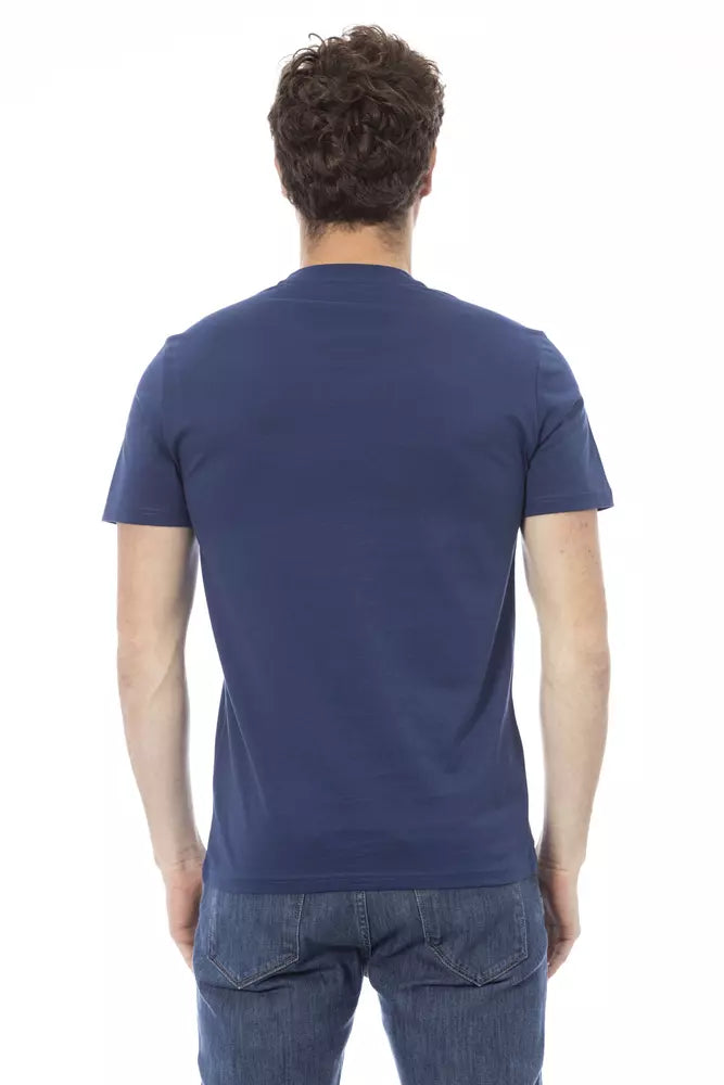 Camiseta de algodón azul