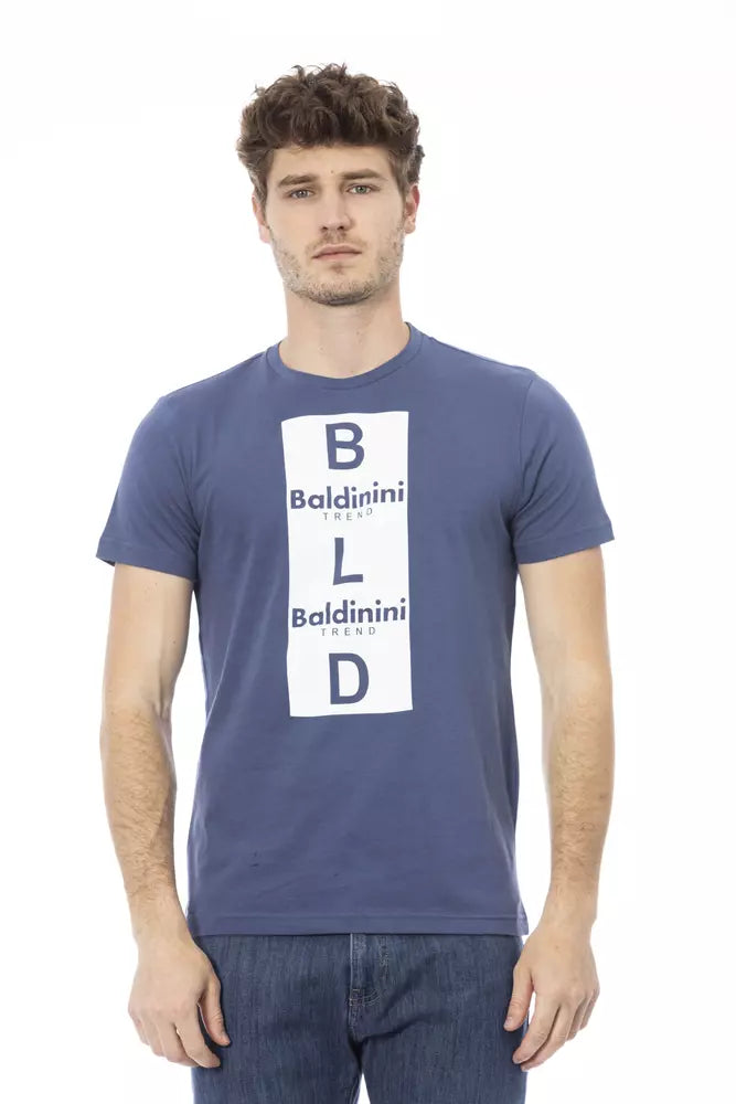T-shirt pour homme en coton bleu Baldinini Trend