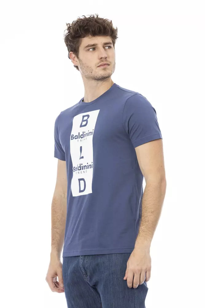 T-shirt pour homme en coton bleu Baldinini Trend