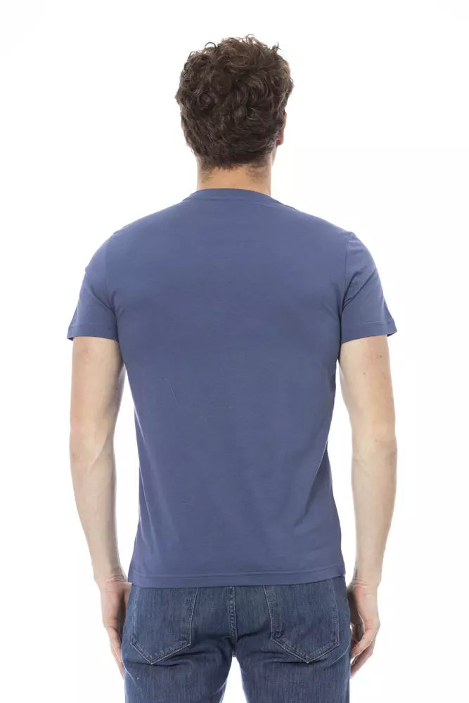 T-shirt pour homme en coton bleu Baldinini Trend
