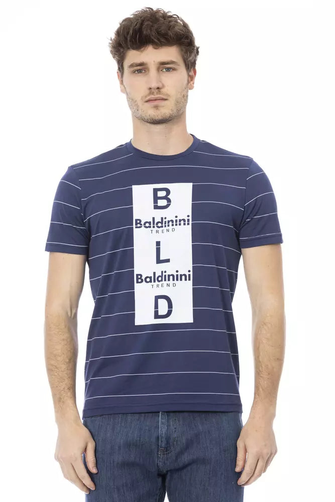 T-shirt pour homme en coton bleu Baldinini Trend
