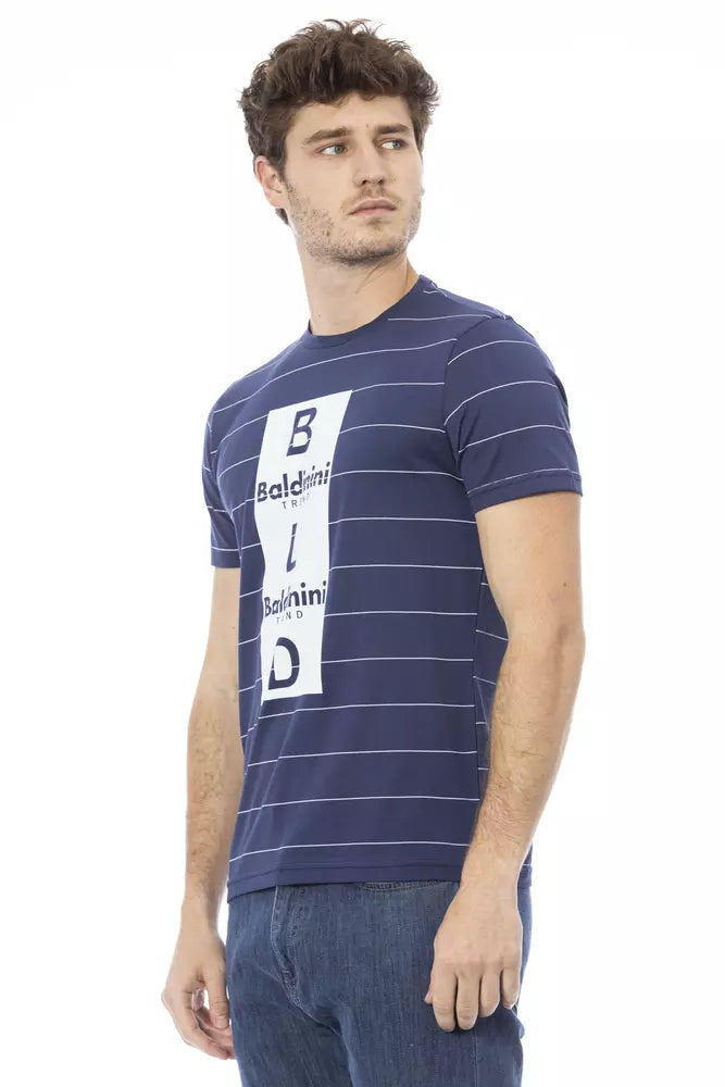 T-shirt pour homme en coton bleu Baldinini Trend