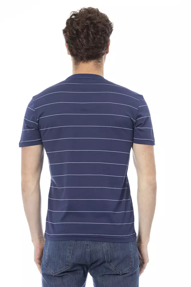 T-shirt pour homme en coton bleu Baldinini Trend