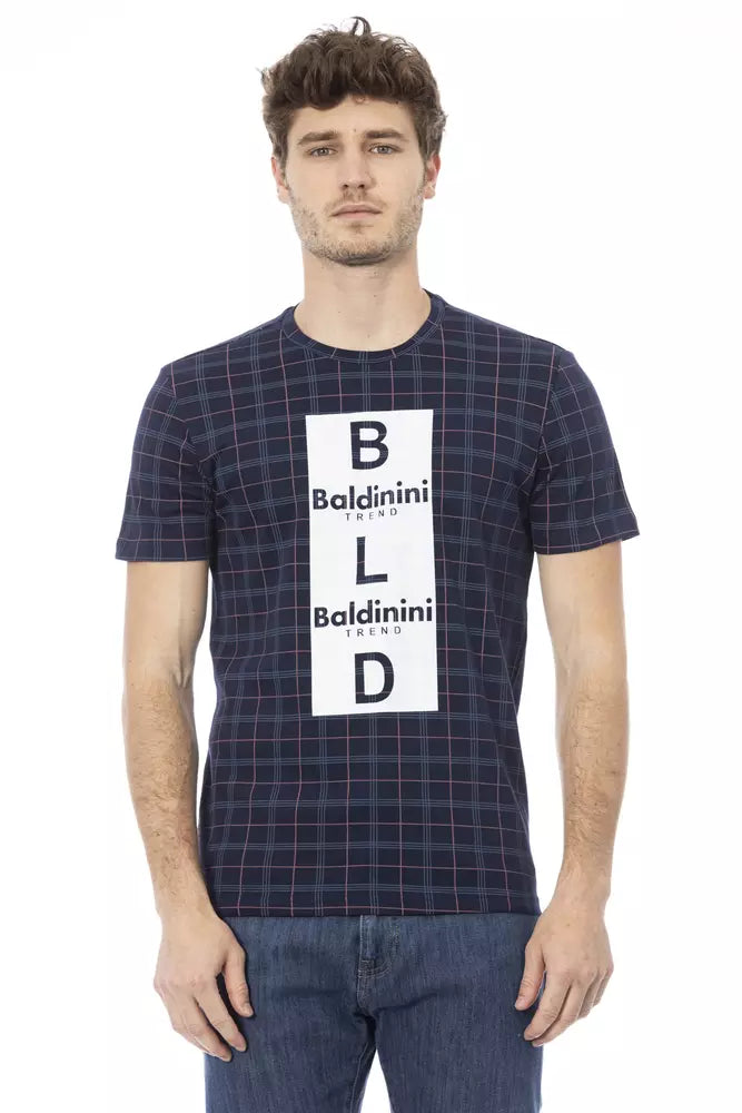 T-shirt pour homme en coton bleu Baldinini Trend