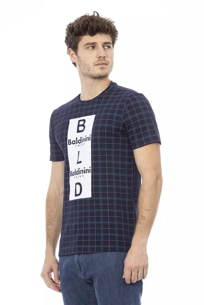 T-shirt pour homme en coton bleu Baldinini Trend