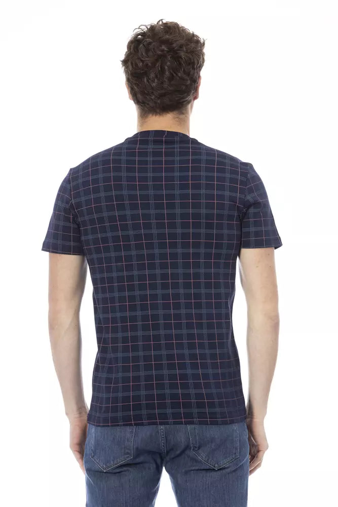 T-shirt pour homme en coton bleu Baldinini Trend