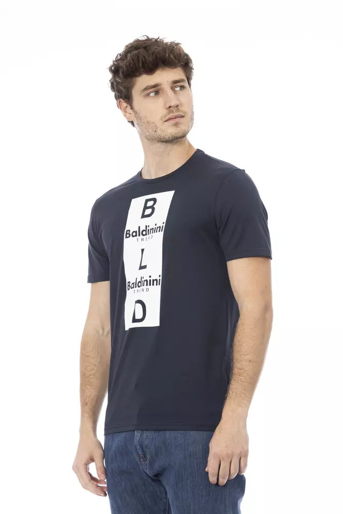 T-shirt pour homme en coton bleu Baldinini Trend