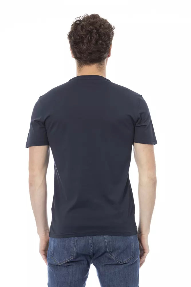 T-shirt pour homme en coton bleu Baldinini Trend
