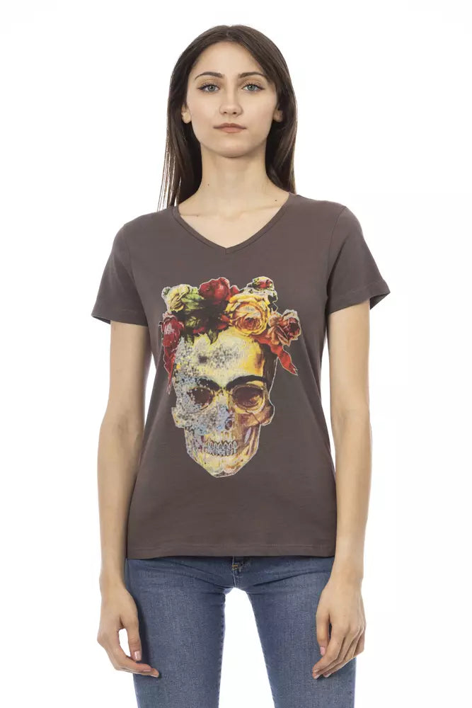 Tops y camiseta de algodón marrón