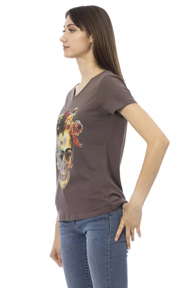 Tops y camiseta de algodón marrón