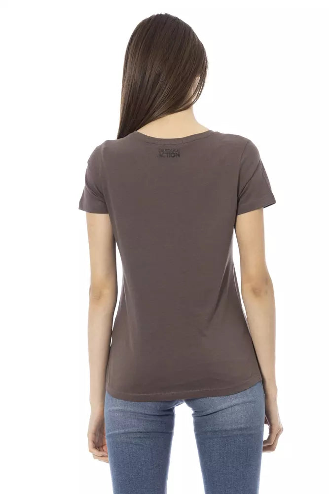 Tops y camiseta de algodón marrón