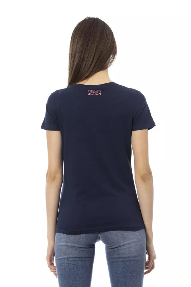 Trussardi Action Blaues Baumwolltop für Damen