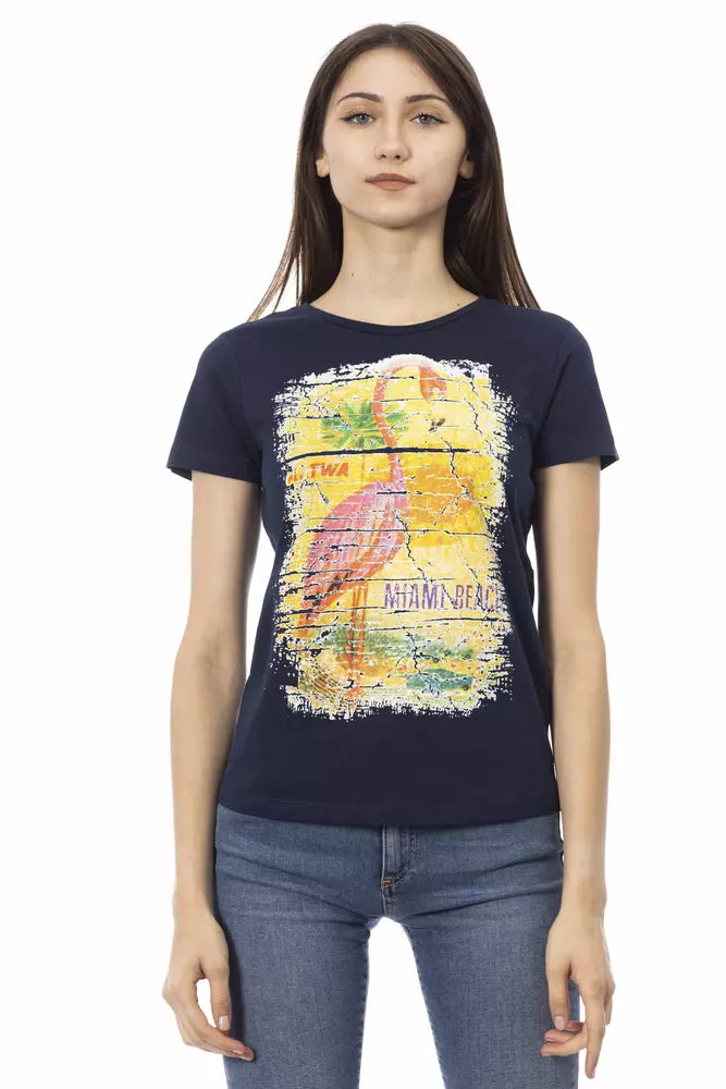 Tops y camiseta de algodón azul