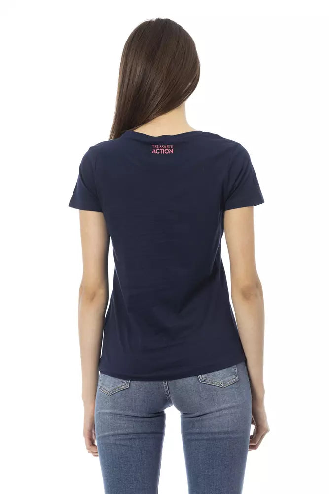 Tops y camiseta de algodón azul