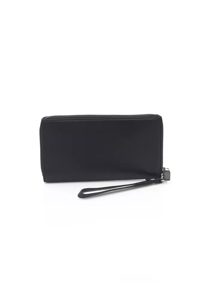 Portefeuille pour hommes en cuir de veau noir Automobili Lamborghini