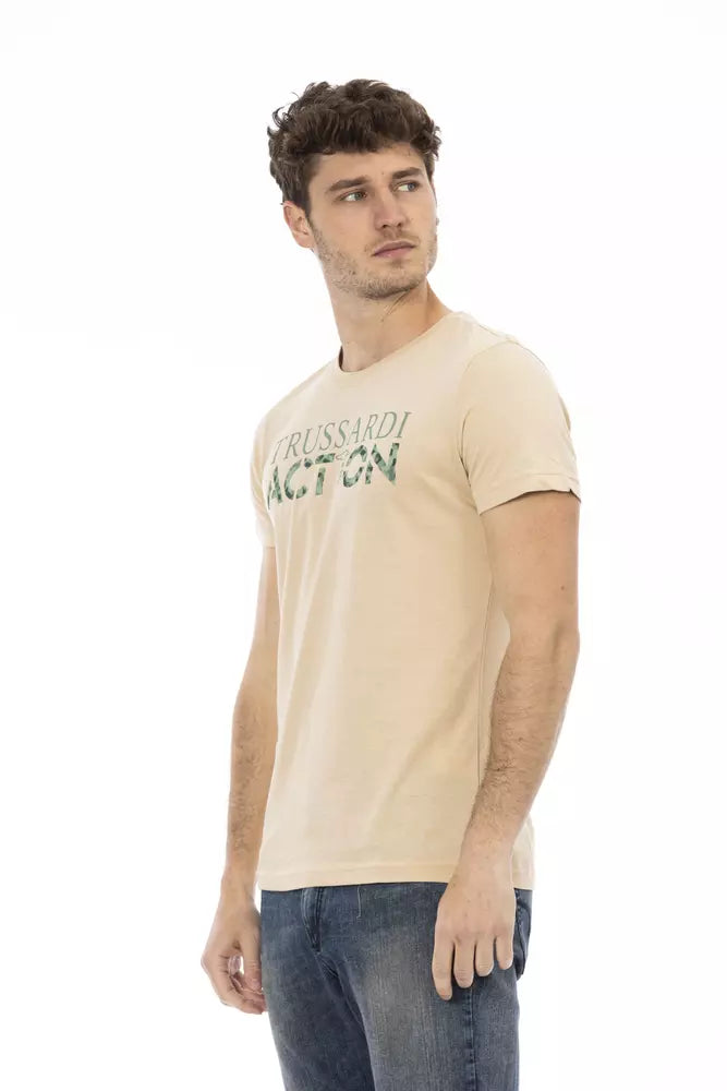 Camiseta de algodón beige