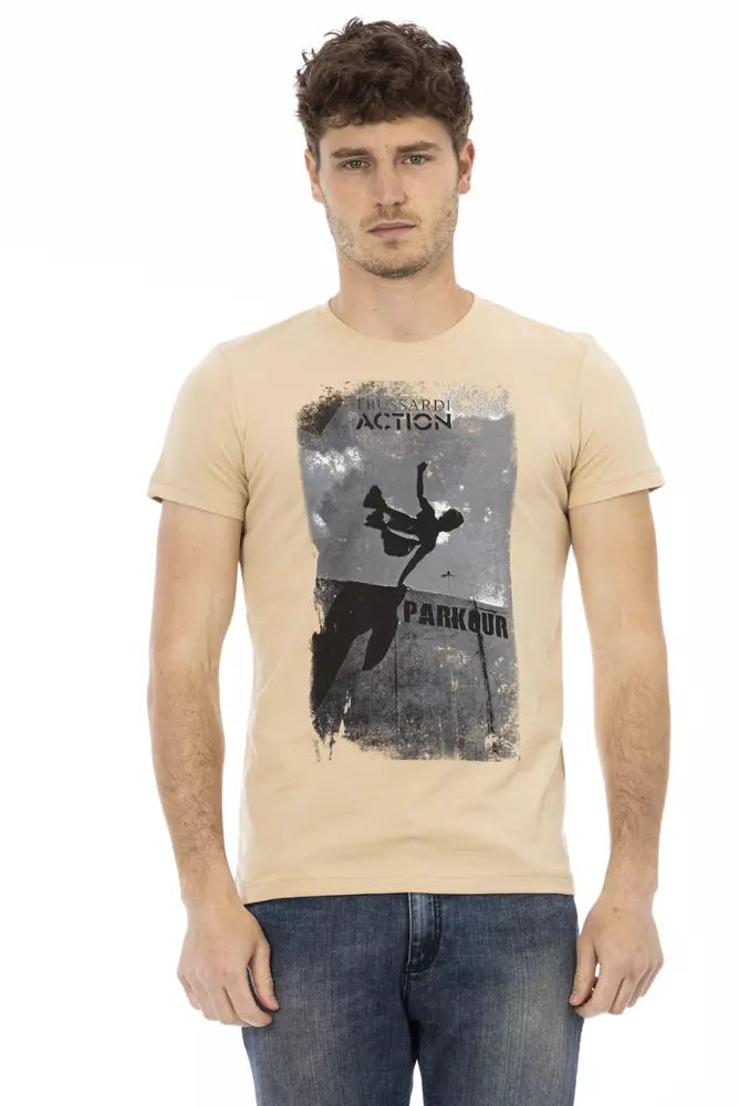 Camiseta de algodón beige