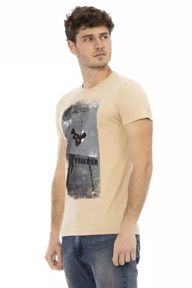 Camiseta de algodón beige