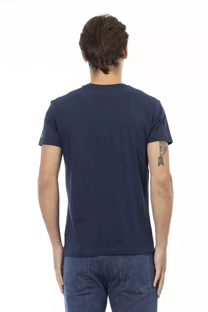 Camiseta de algodón azul