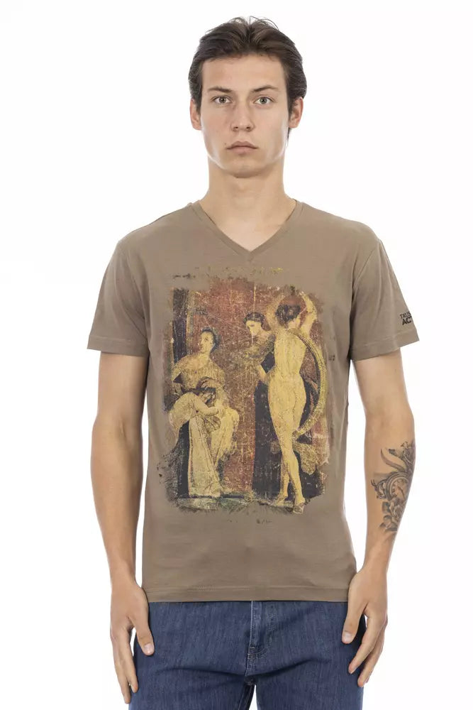 Camiseta de algodón marrón