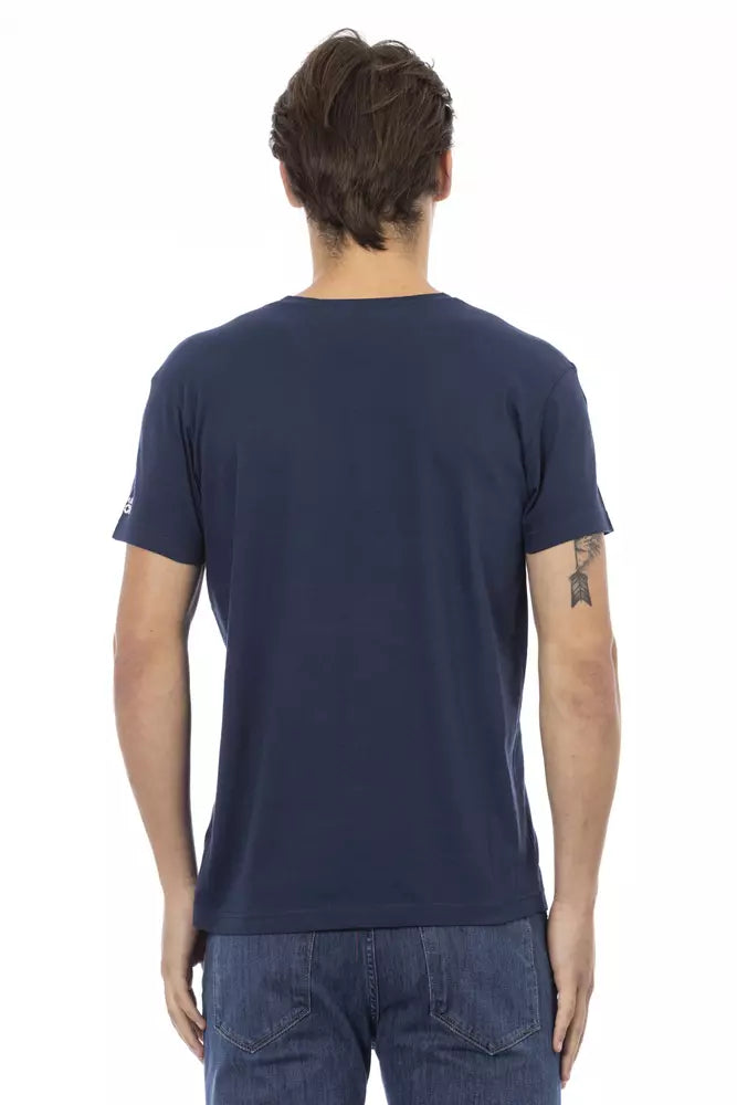 Camiseta de algodón azul
