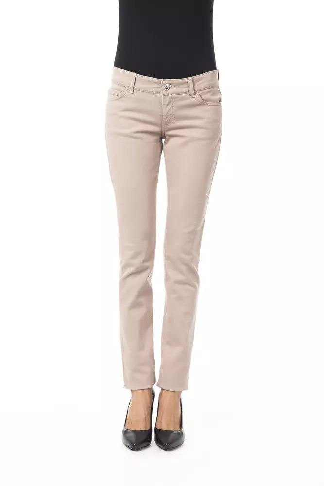 Pantaloni da donna in cotone beige BYBLOS