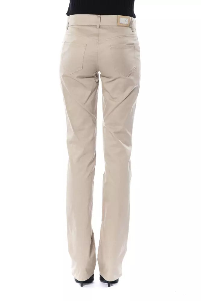 Pantaloni da donna in cotone beige BYBLOS