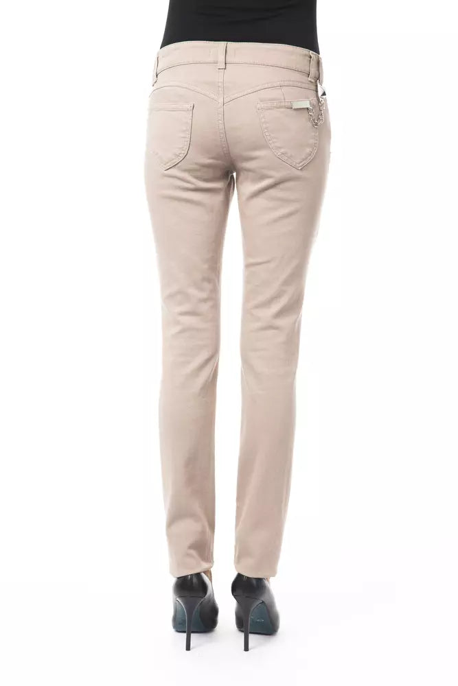 Pantaloni da donna in cotone beige BYBLOS